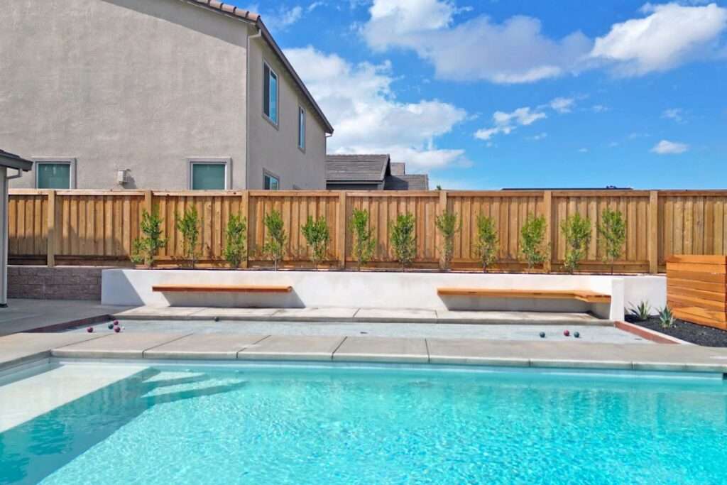 Custom Swimming Pool Design + Fence Installation